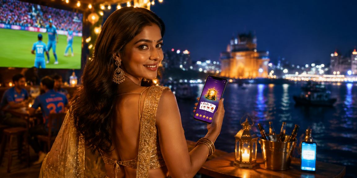 Happy young Indian player registering on mobile casino app