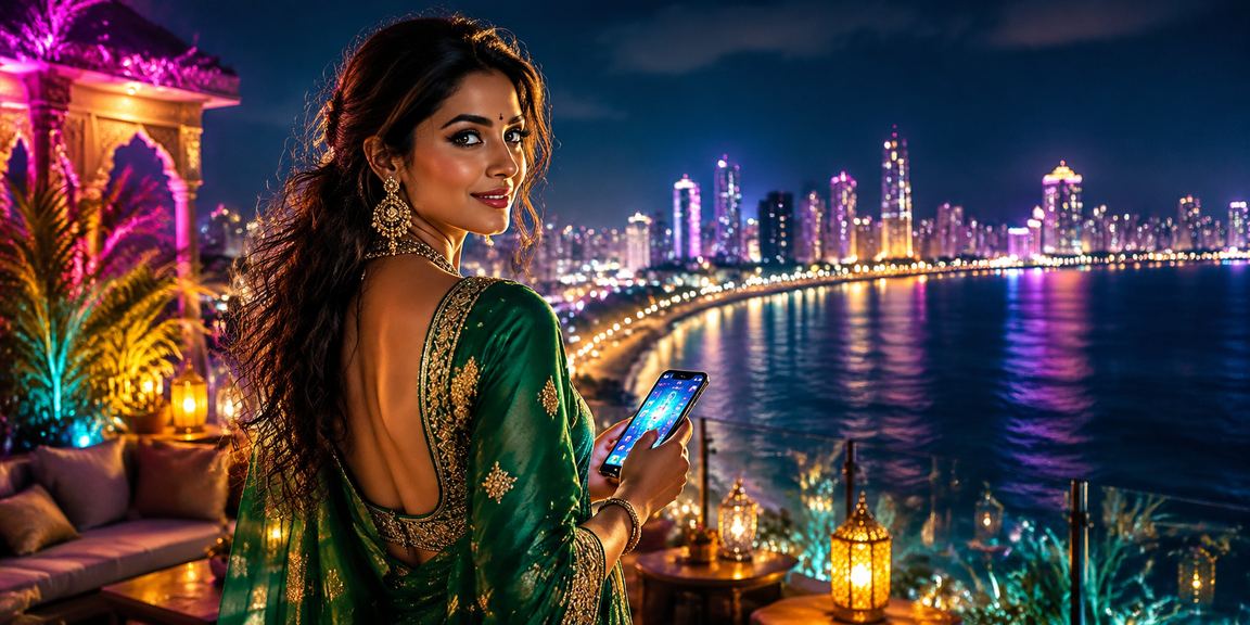 Mobile gaming experience at Pune city casino scene at night